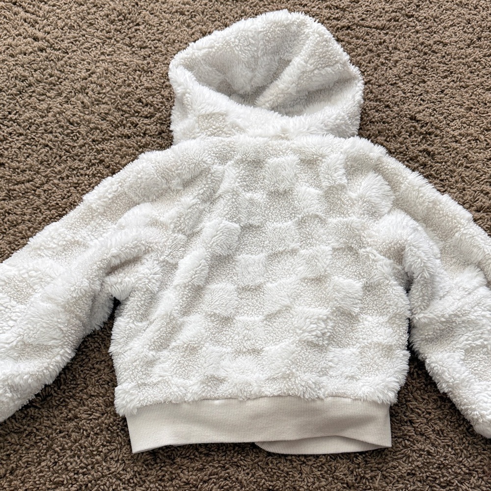 all in motion White Plush Hooded Jacket for Kids - Picture 6 of 6